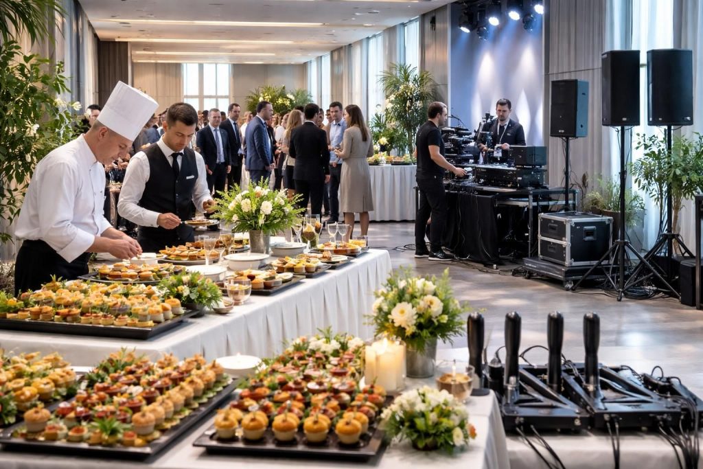 organisez votre événement professionnel avec des artisans traiteurs expérimentés et une logistique technique parfaite pour garantir le succès et la satisfaction de vos invités.